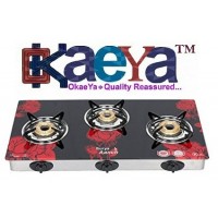 OkaeYa surya aanch CookTop 3 Burners Gas Stove(color may vary)